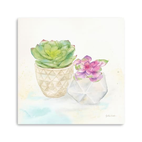 Sweet Succulent Pots III Canvas Giclee